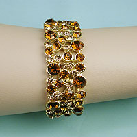 Wide Crystal Rhinestone Bracelet