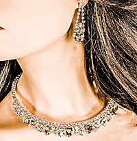 Crystal Rhinestone Collar Chocker Necklace with Hearts