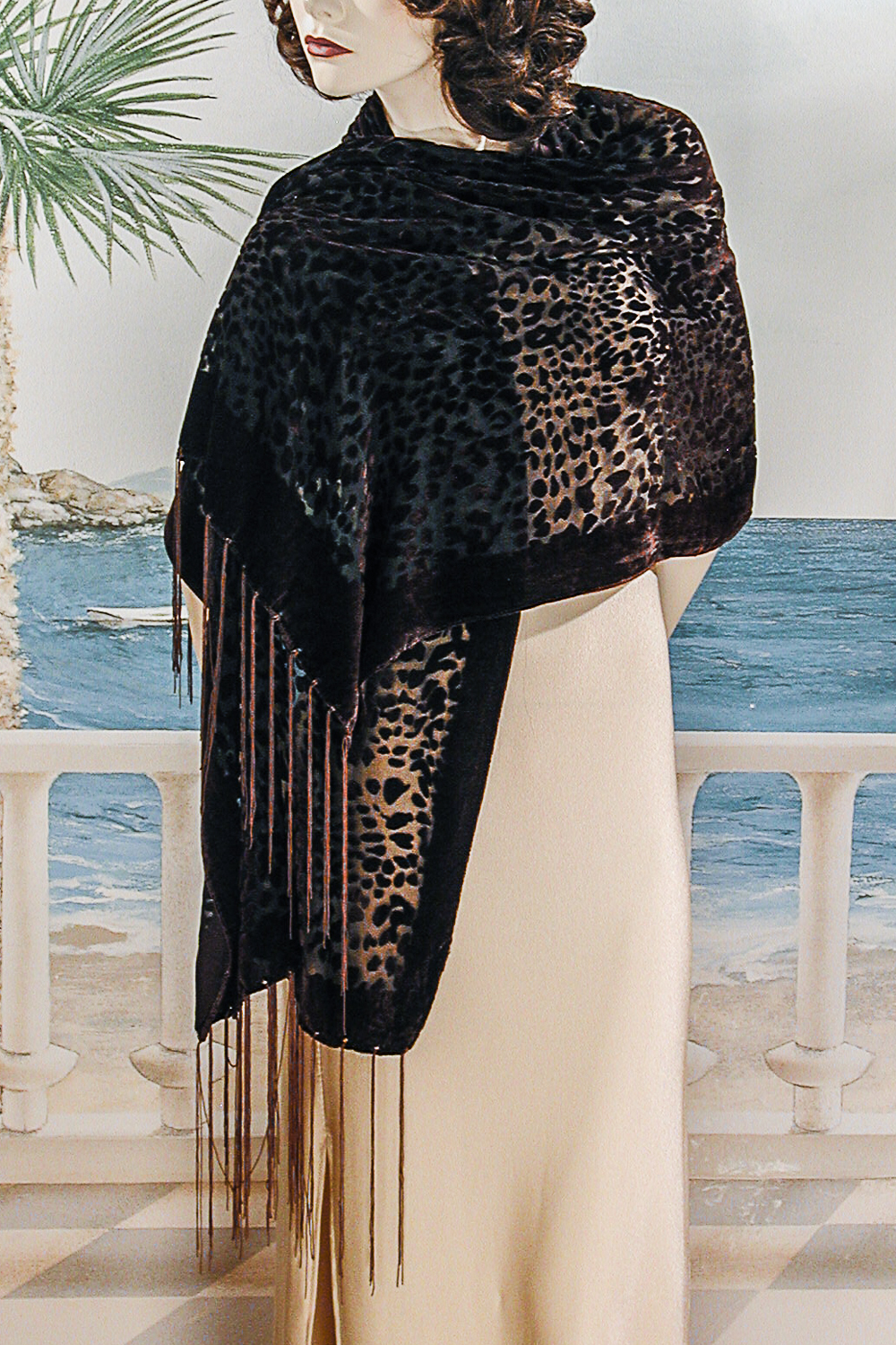 Luscious Animal Print Velvet Shawl 