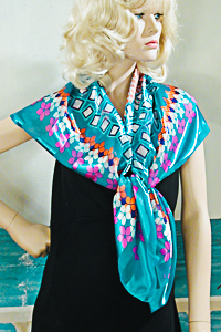 Brilliant Colored Large Chiffon and Satin Scarf