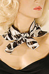 Zebra Print Small Square Neck Scarf