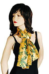 Weed Print Long Silky Scarf