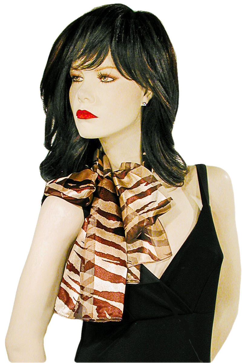 Zebra Animal Print Long Silky Scarf, a fashion accessorie - Evening Elegance