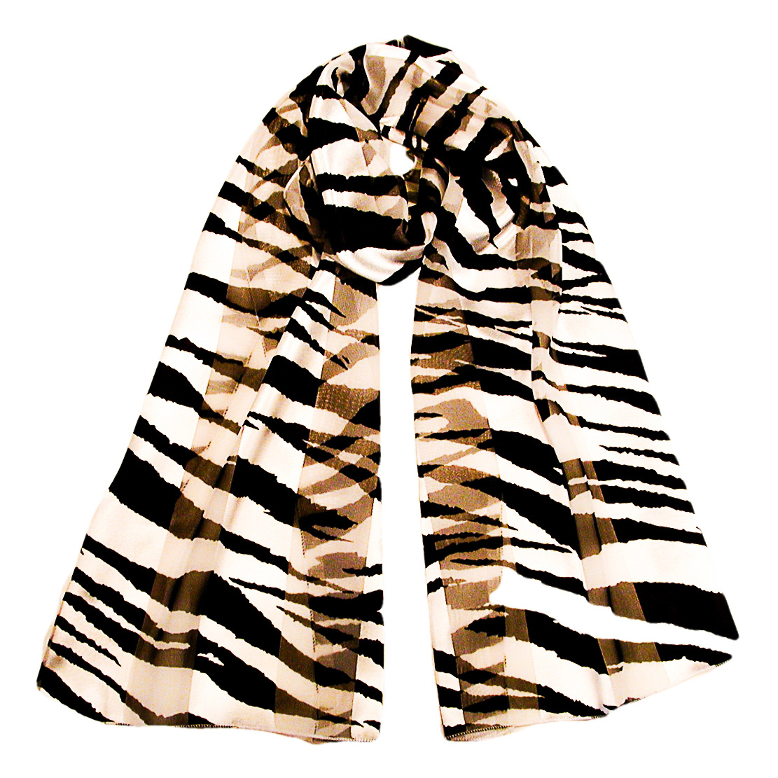 Zebra Animal Print Long Silky Scarf, a fashion accessorie - Evening Elegance