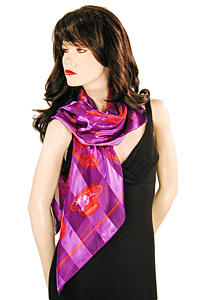 Lareg Square Red Hat Society Print Scarf