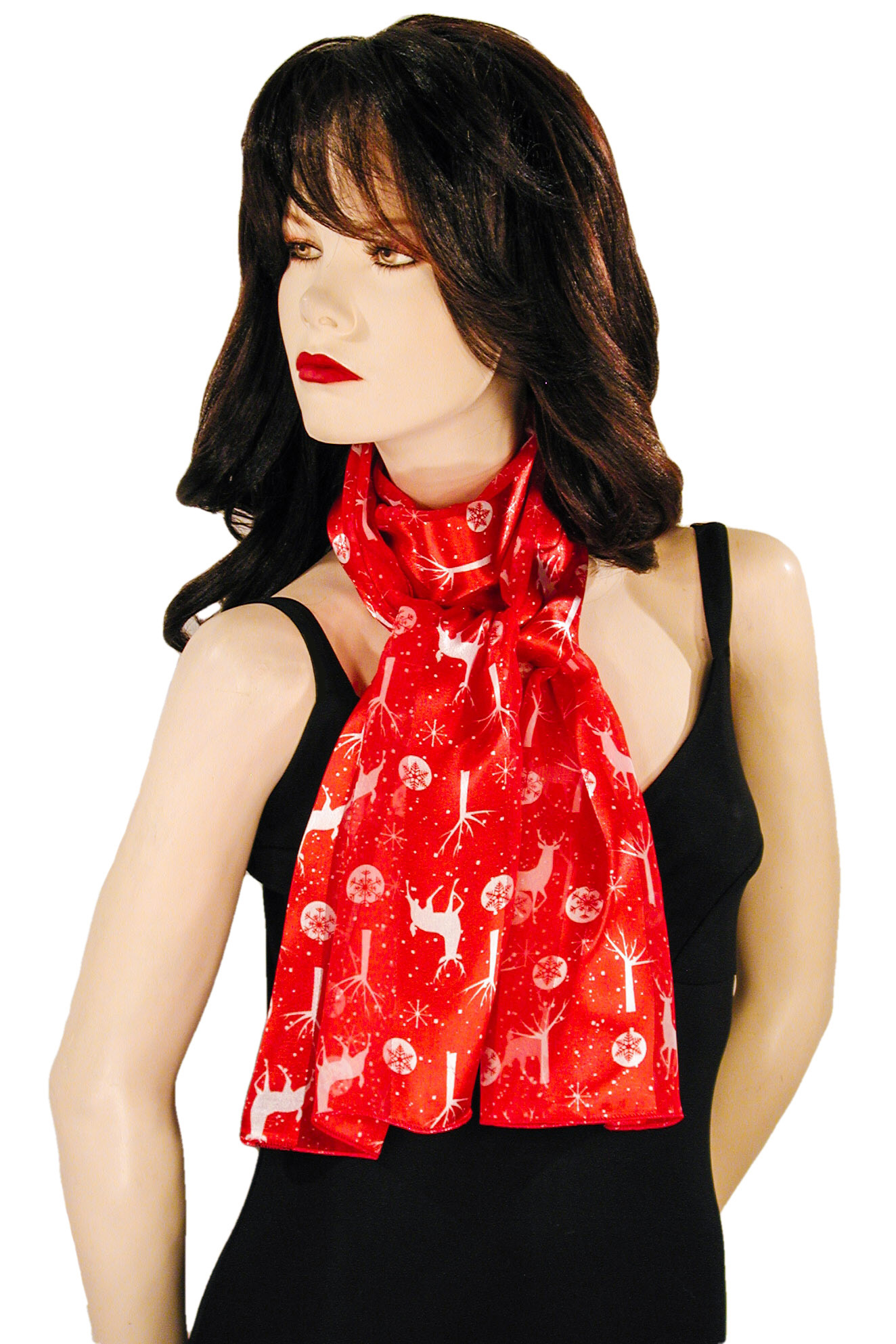 Reindeer and Snowflake Christmas Holiday Scarves, a fashion accessorie - Evening Elegance