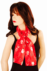 Snowmen and Reindeer Oblone Satin Chiffon Scarf