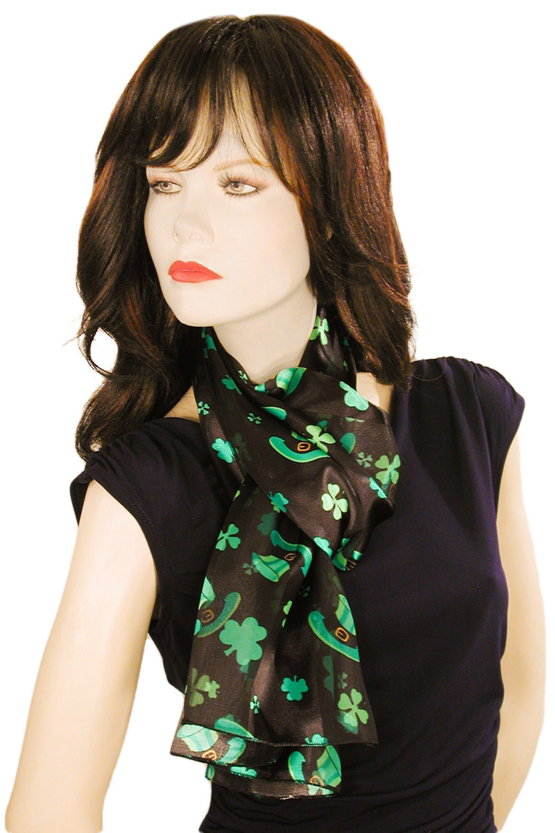 Shamrocks and Hats Silky Neck Scarves, a fashion accessorie - Evening Elegance