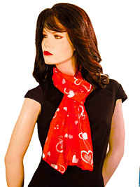 Heart Scarves in an Abstract Design