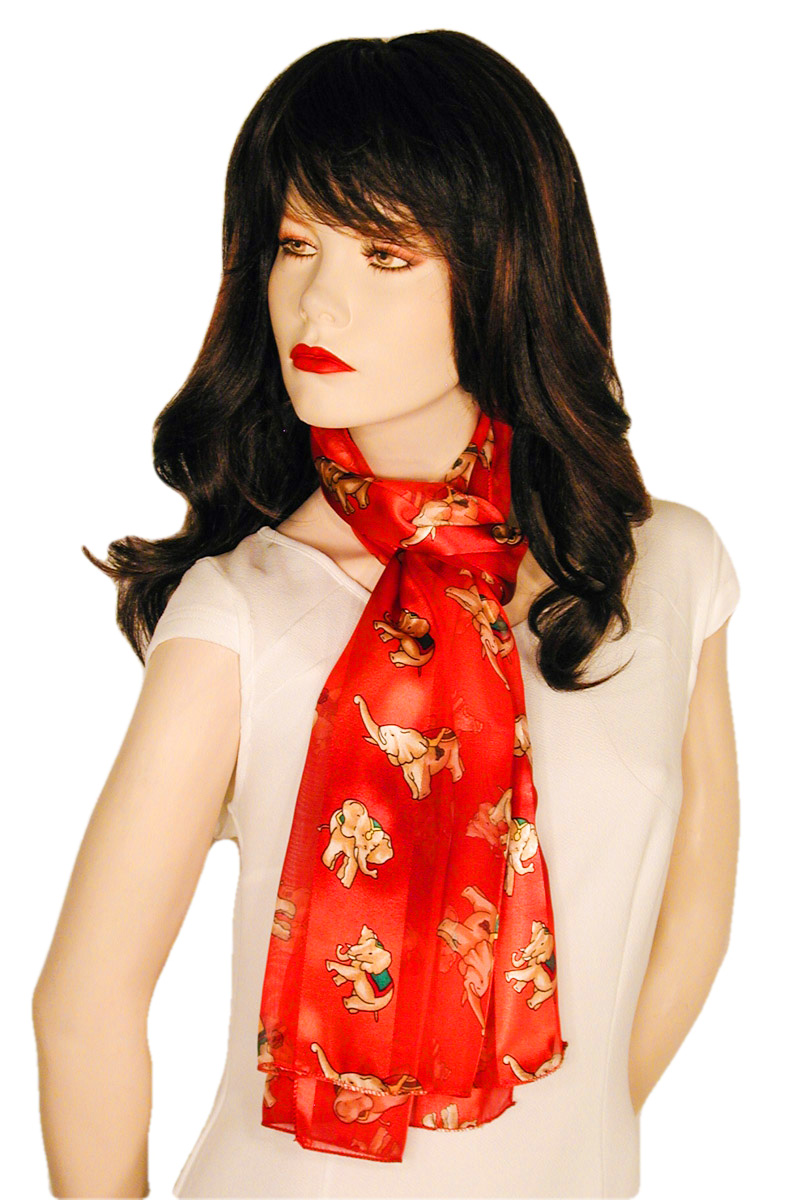 Elephant Design Long Neck Scarf, a fashion accessorie - Evening Elegance