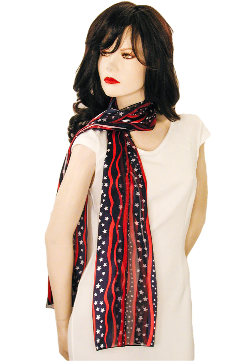 Wavy Flag Scarves with Srripes and Stripe, a fashion accessorie - Evening Elegance