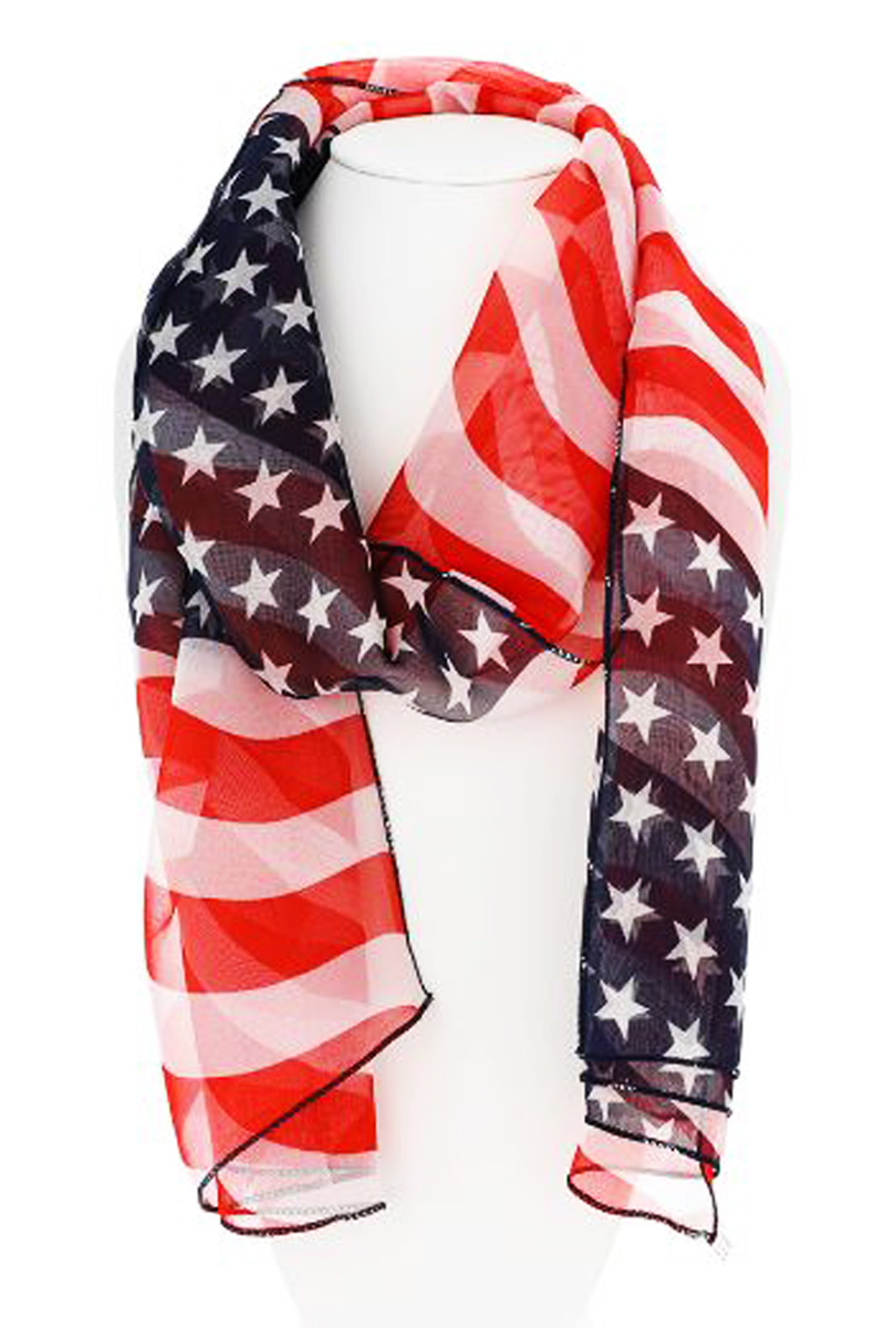 Large Flag Long Scarf, a fashion accessorie - Evening Elegance